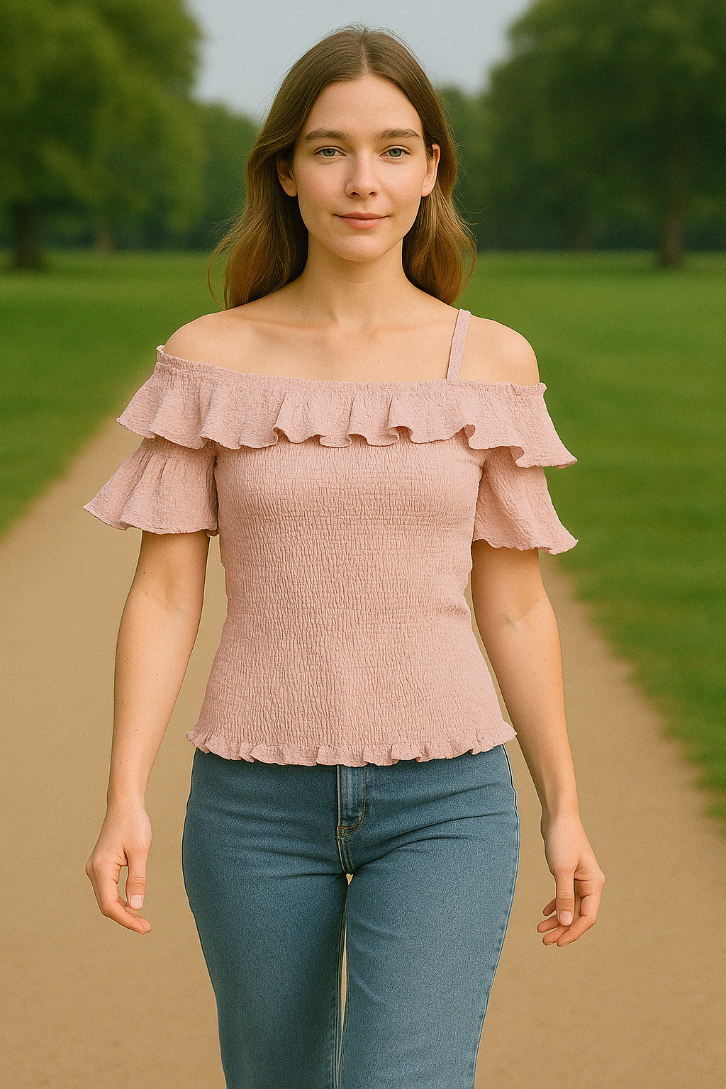 Rosy Ruffle Popcorn Top