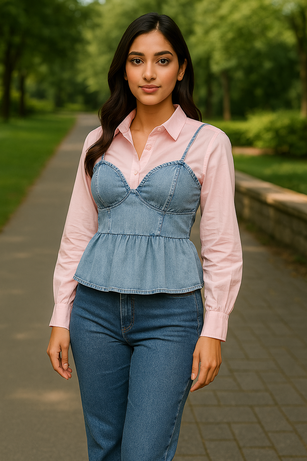 Blue Belle Denim Corset Top