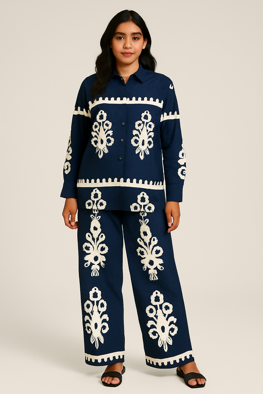 Indigo Elegance Co-ord Set