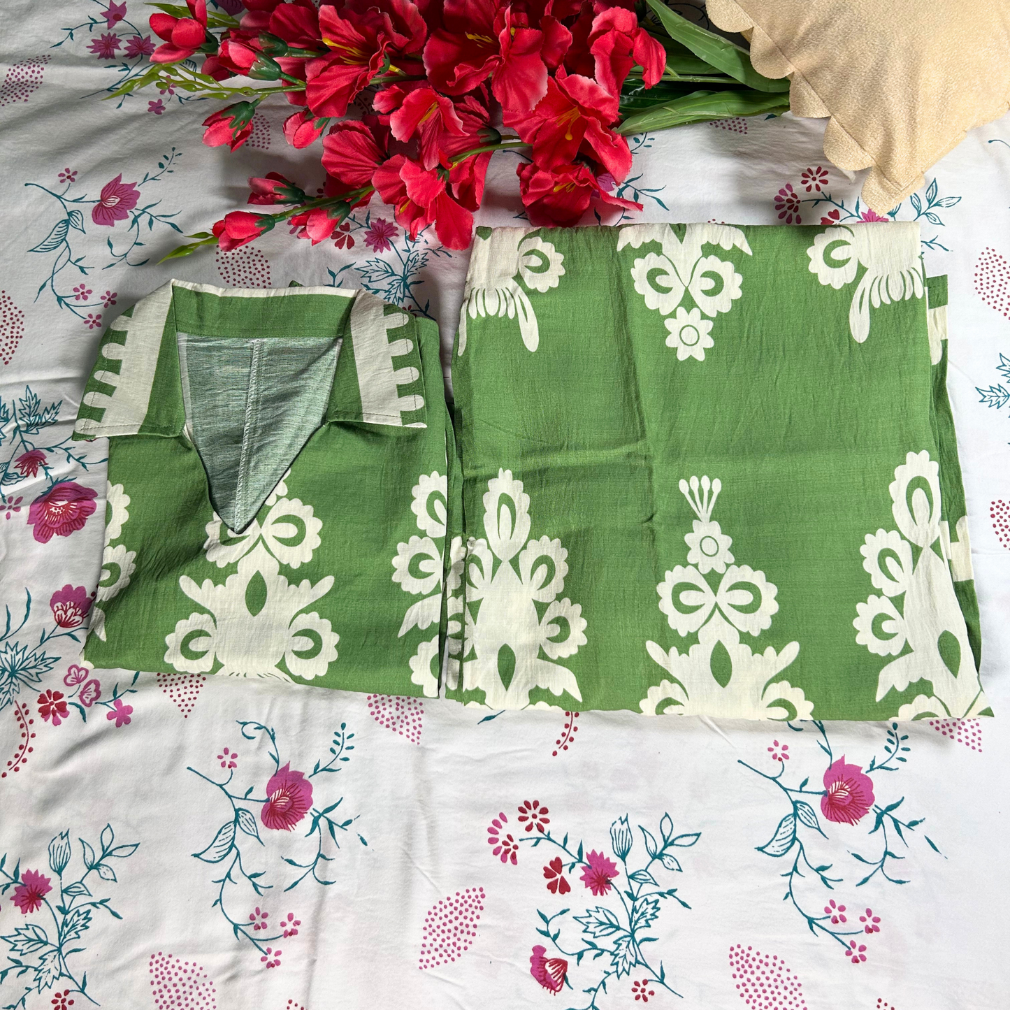 Lush Leaf Printed Pant Set
