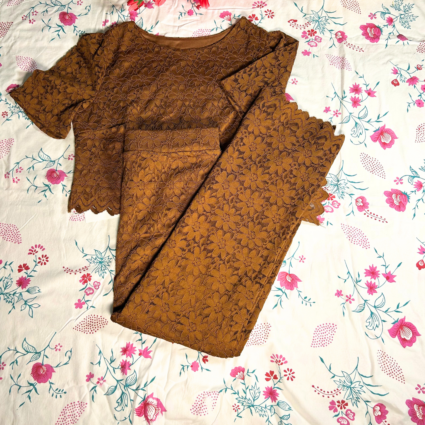 Caramel Lace Pant Co-ord Set