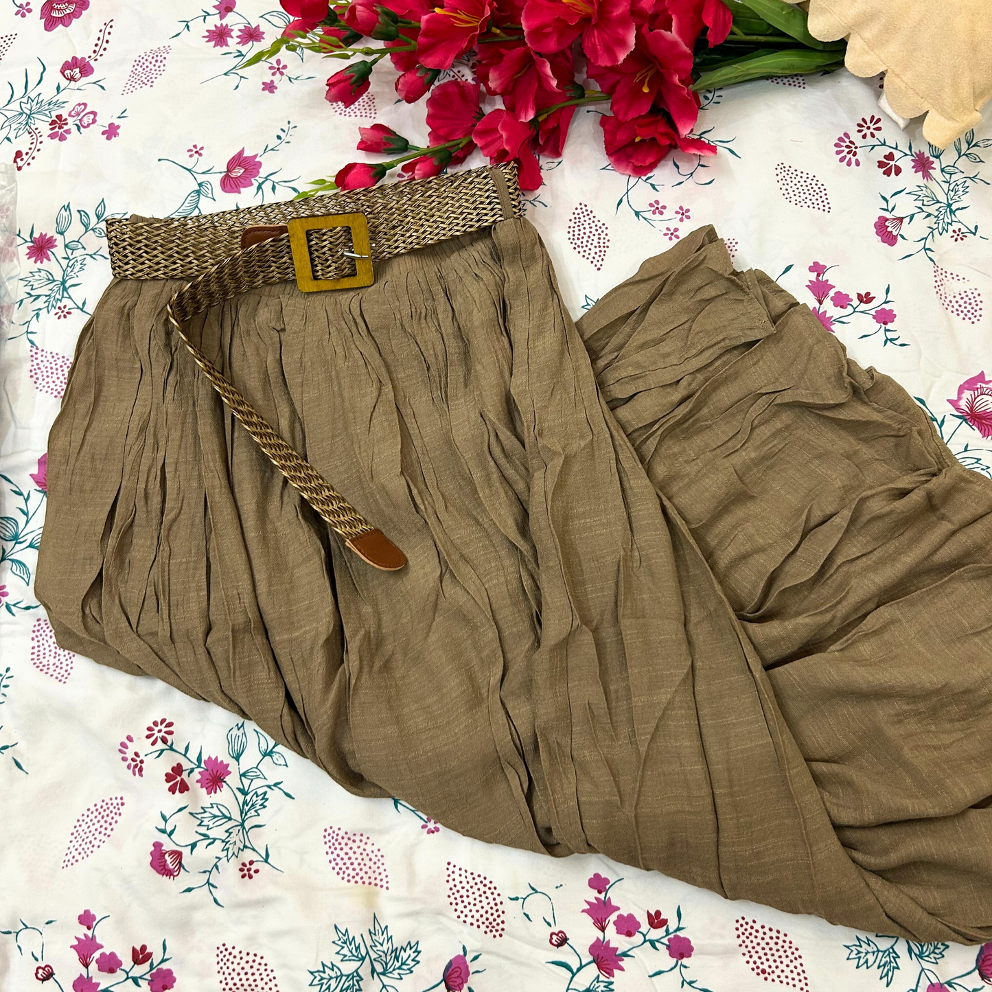 Earthy Calm Cotton Flare Skirt