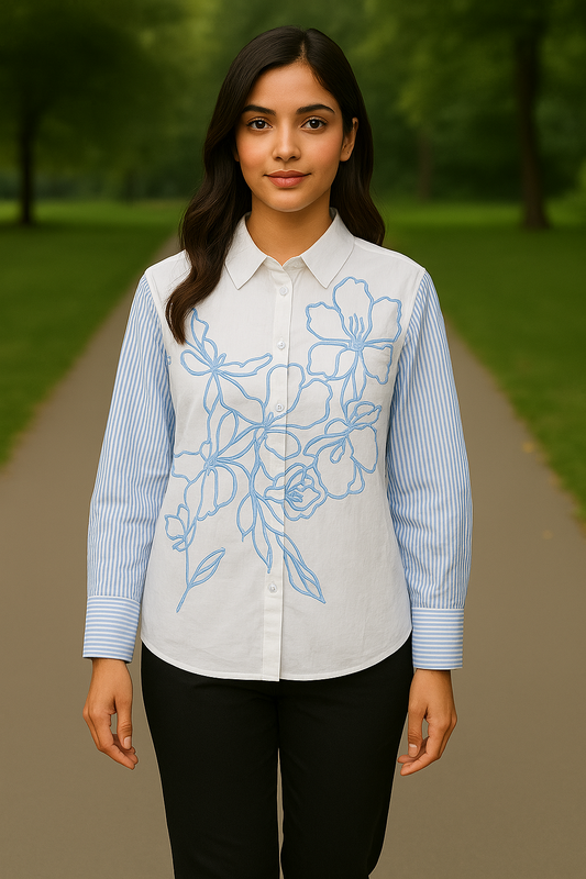 Skyline Bloom Embroidered Shirt