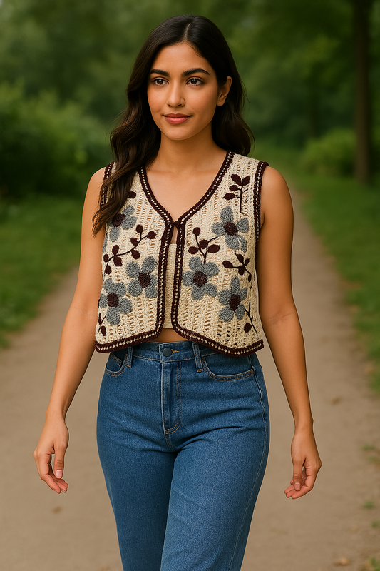 Autumn Bloom Crochet Top