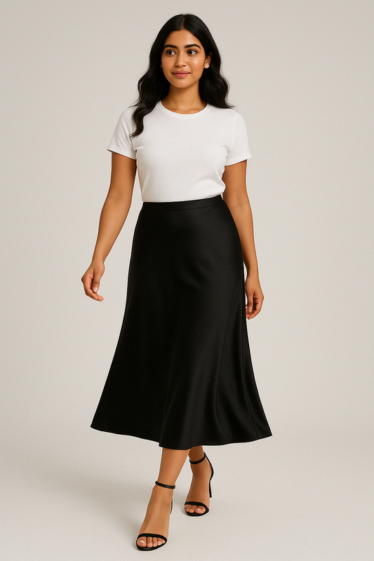 Midnight Muse Satin Skirt
