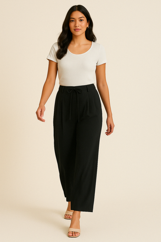 Midnight Noir Soft Korean Trousers