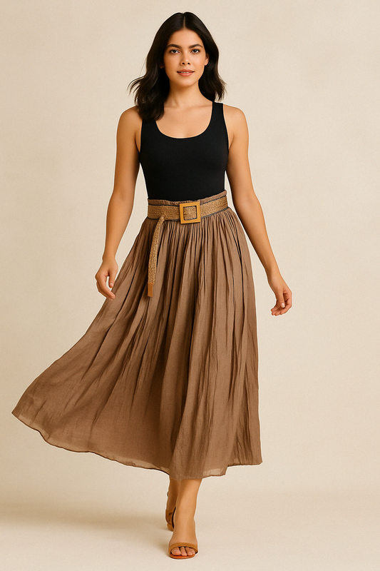 Earthy Calm Cotton Flare Skirt