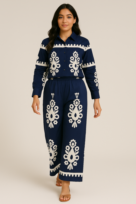 Indigo Elegance Co-ord Set