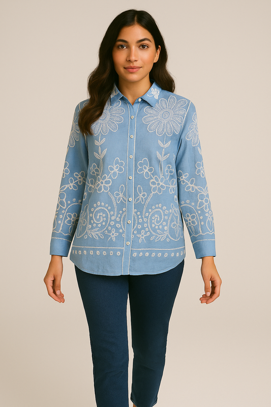 Meadow Mist Embroidered Shirt