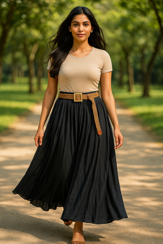 Twirl Tale Cotton Maxi Skirt