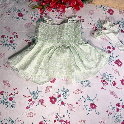 Mint Melody Embroidered Peplum Top